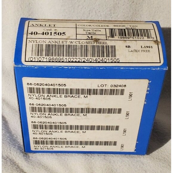 FLA Ankle Brace Nylon Latex Free Arthritis Care Joint Closed Heel Size M Beige - Picture 4 of 5